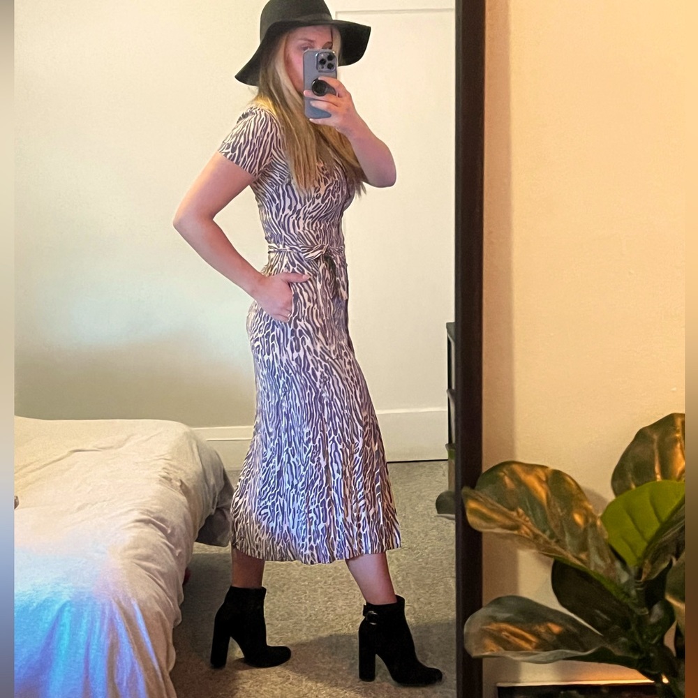 Wilfred safari print midi dress